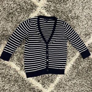 GAP cardigan Stripe Navy Blue White XS